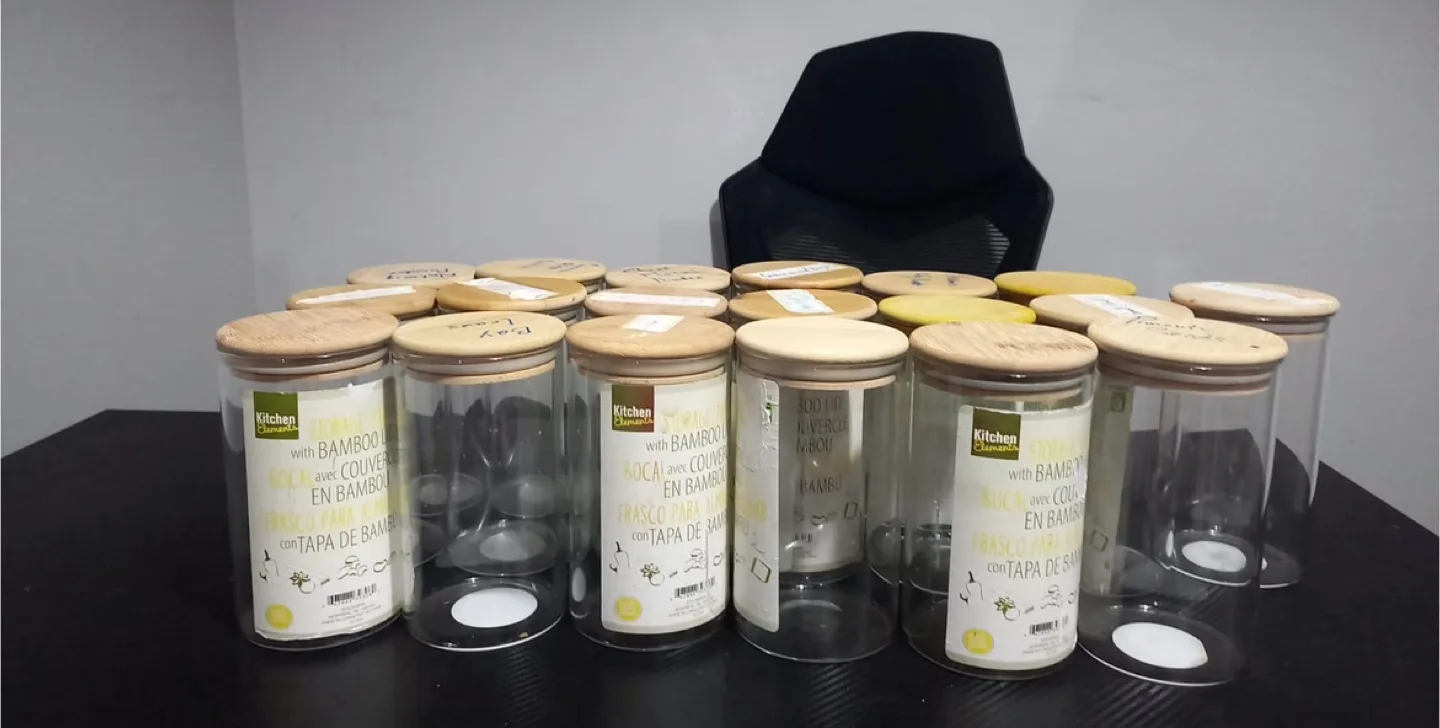 Glass Jars with Bamboo Lids - Large thumbnail