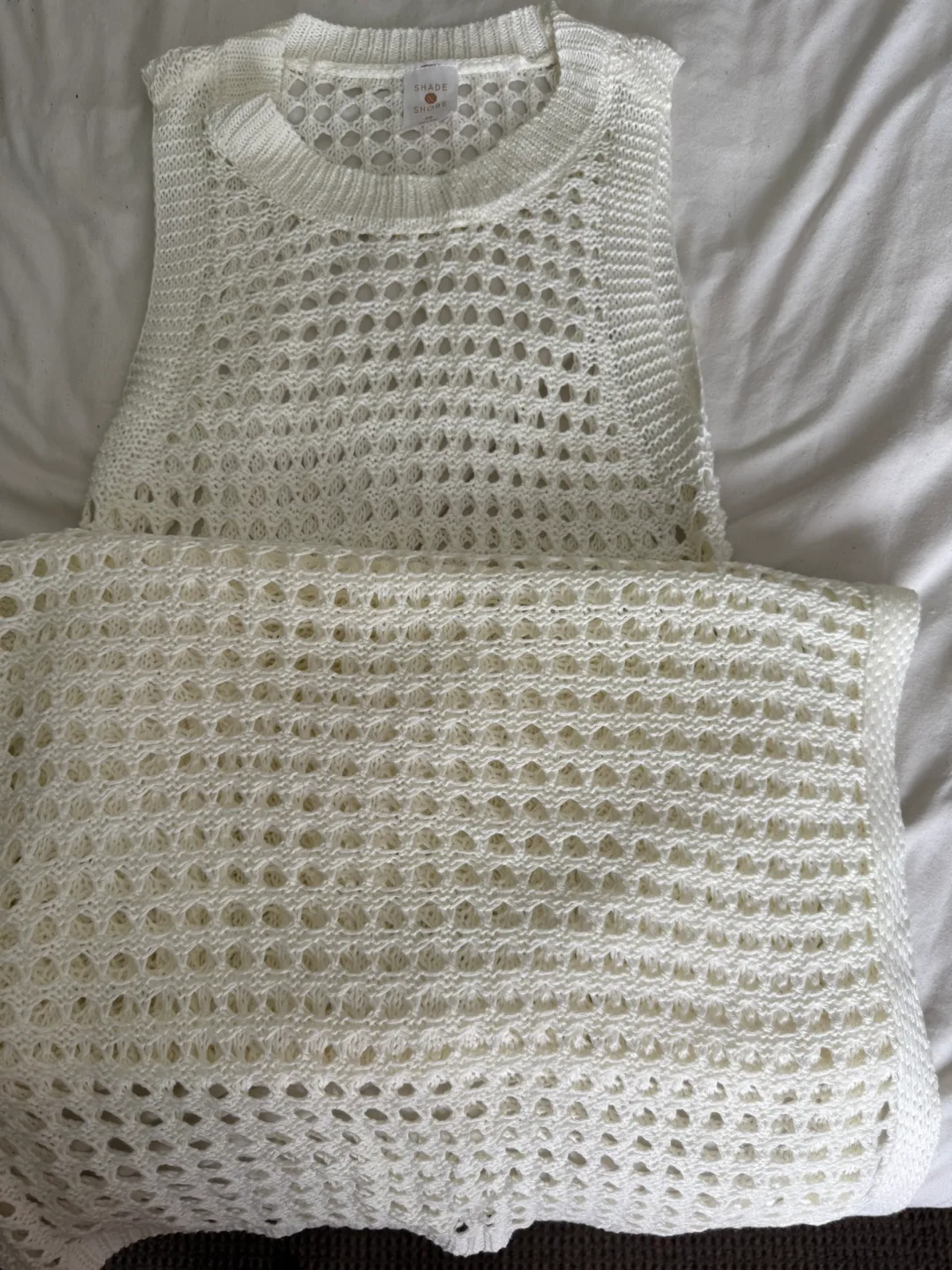 Shade & Shore White Sleeveless Knit Top thumbnail
