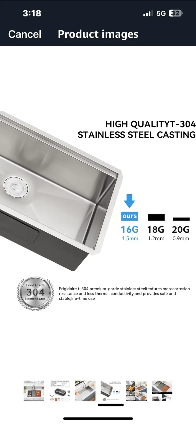 Stainless Steel Kitchen Sink with Accessories image indicator(2)