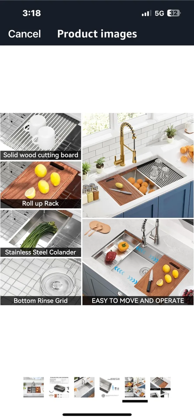 Stainless Steel Kitchen Sink with Accessories image indicator(3)