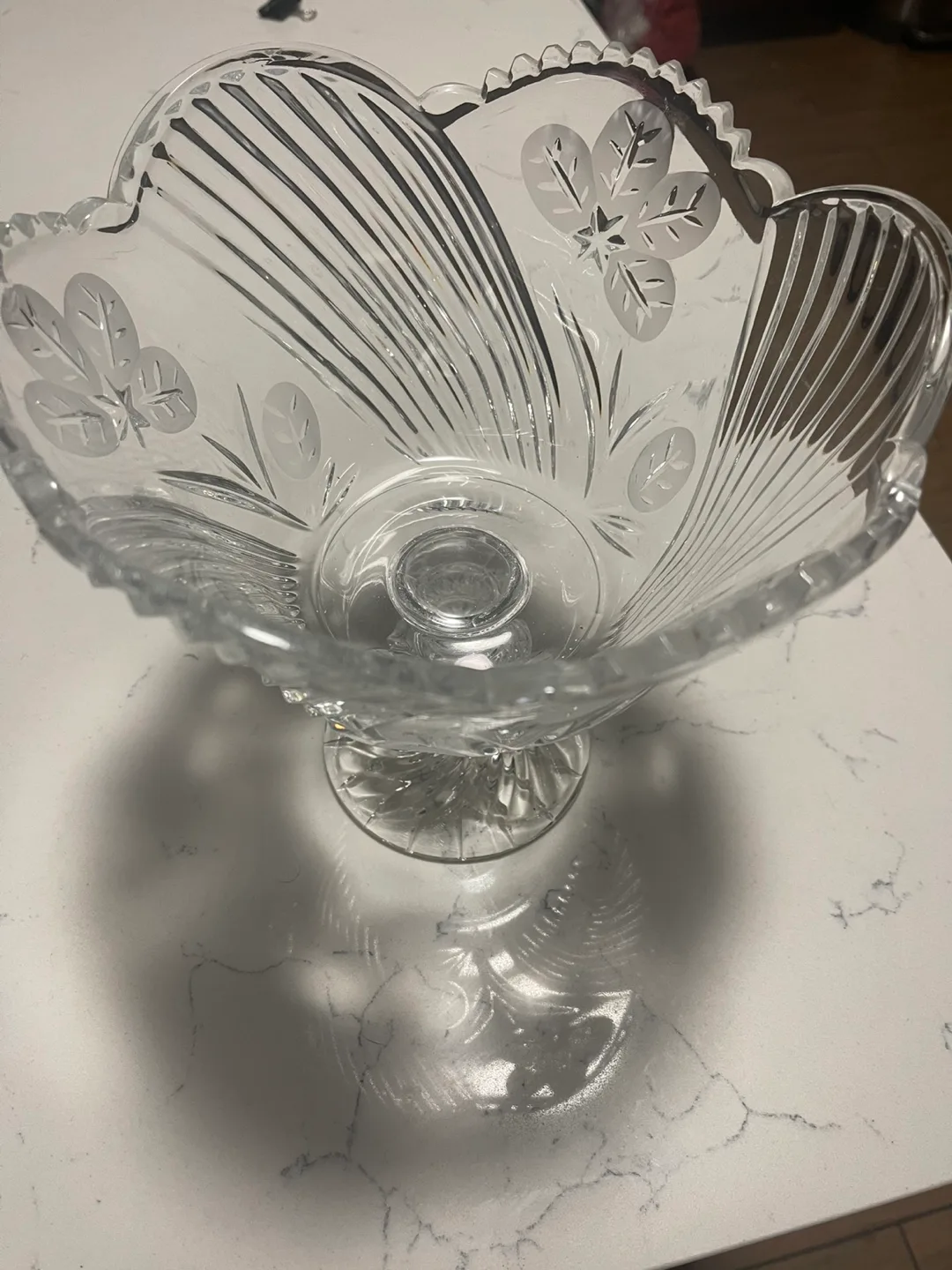 Elegant Clear Glass Pedestal Bowl thumbnail