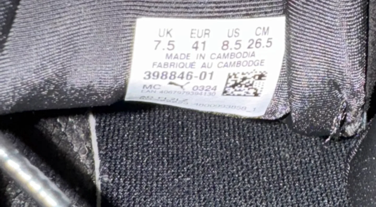 Puma Speed Cat Black/Silver Shoes 8.5 size image indicator(4)