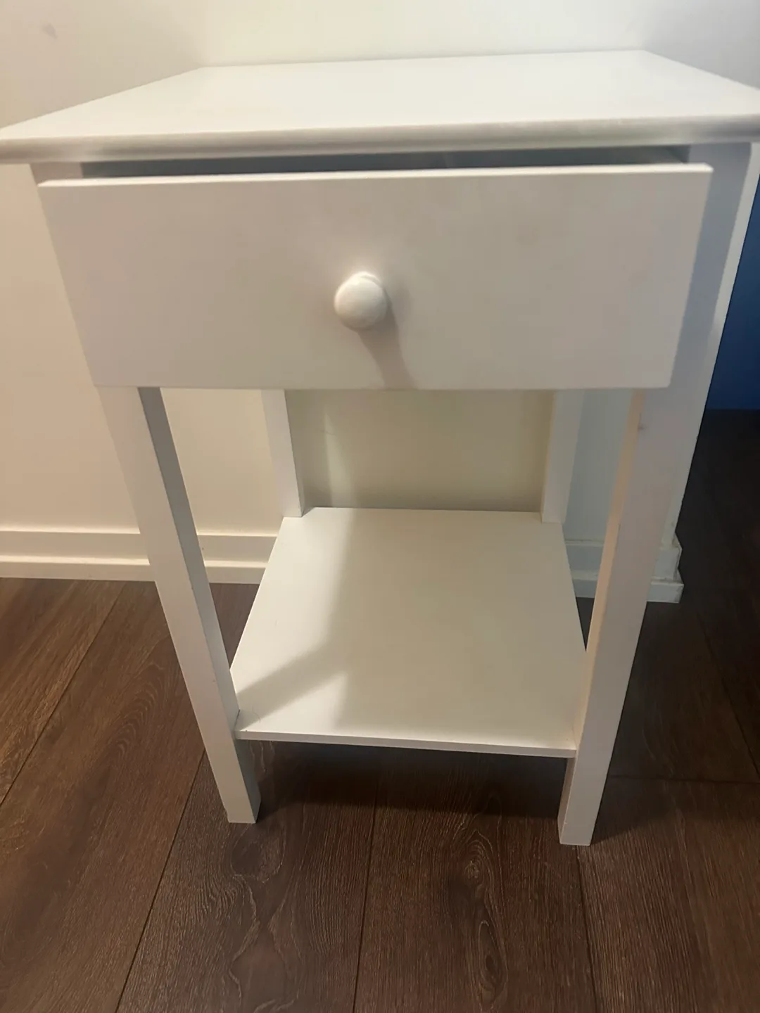 White Bedside Table with Drawer thumbnail