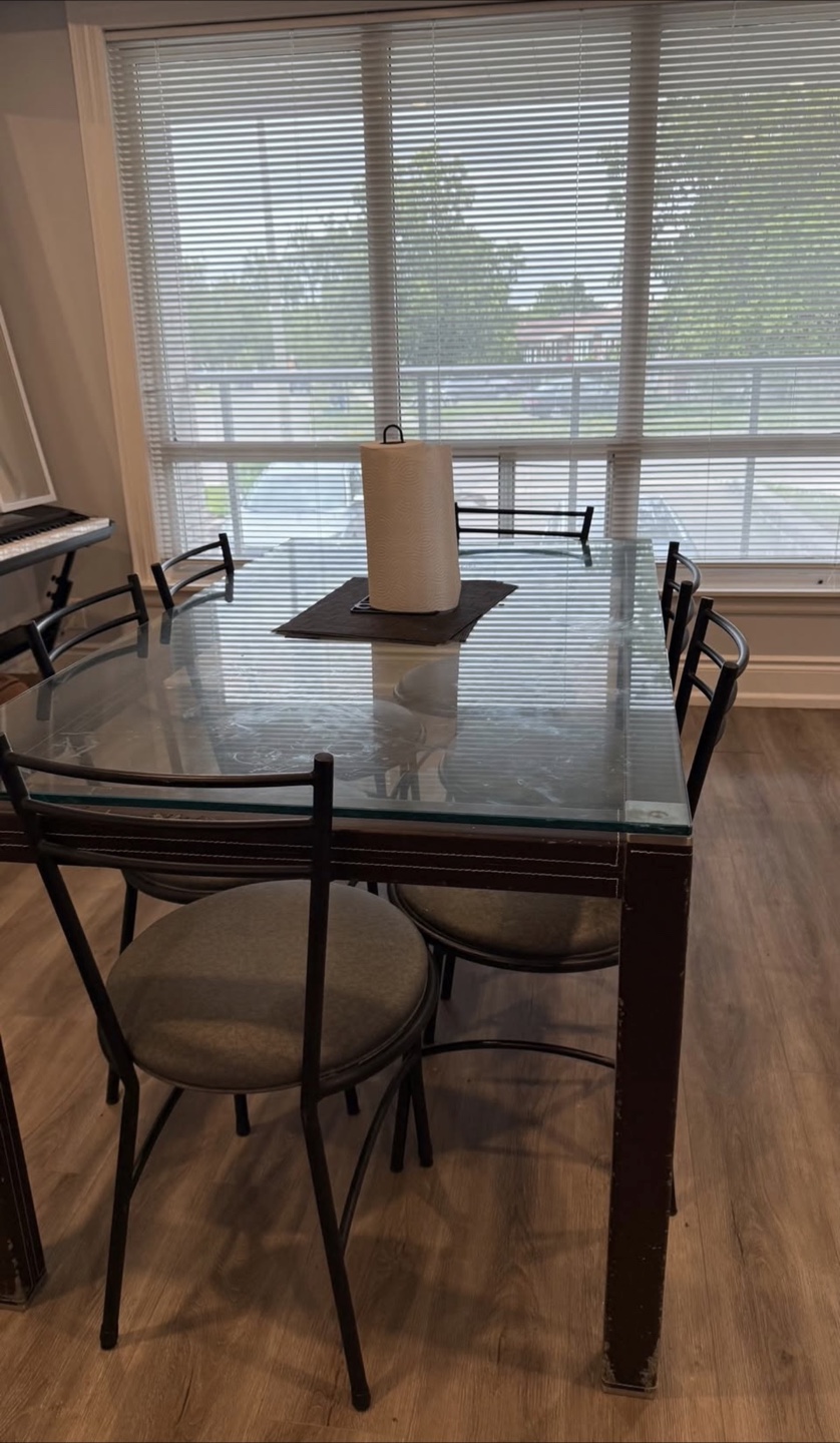 Glass Top Dining Table with 6 Chairs - photo 3
