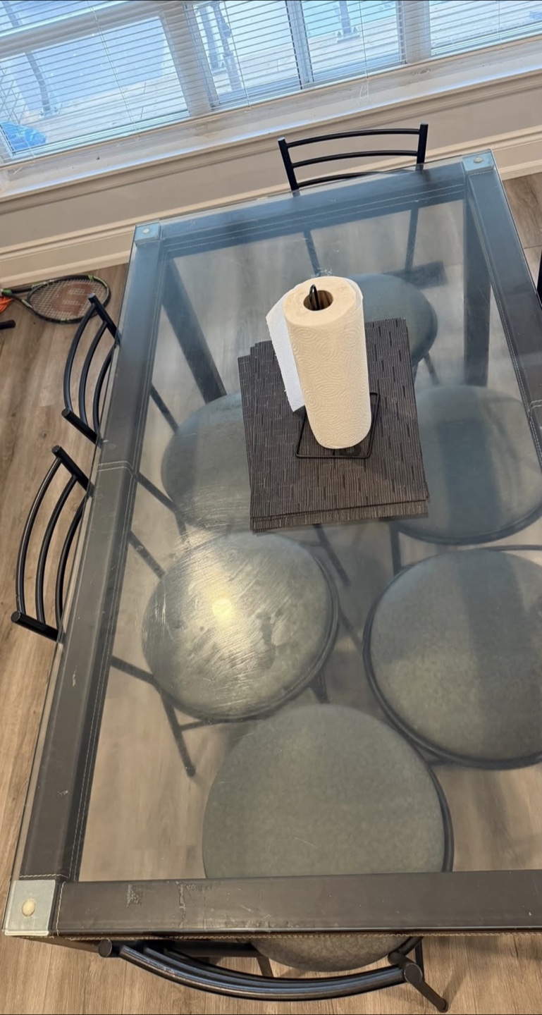 Glass Top Dining Table with 6 Chairs - photo 2