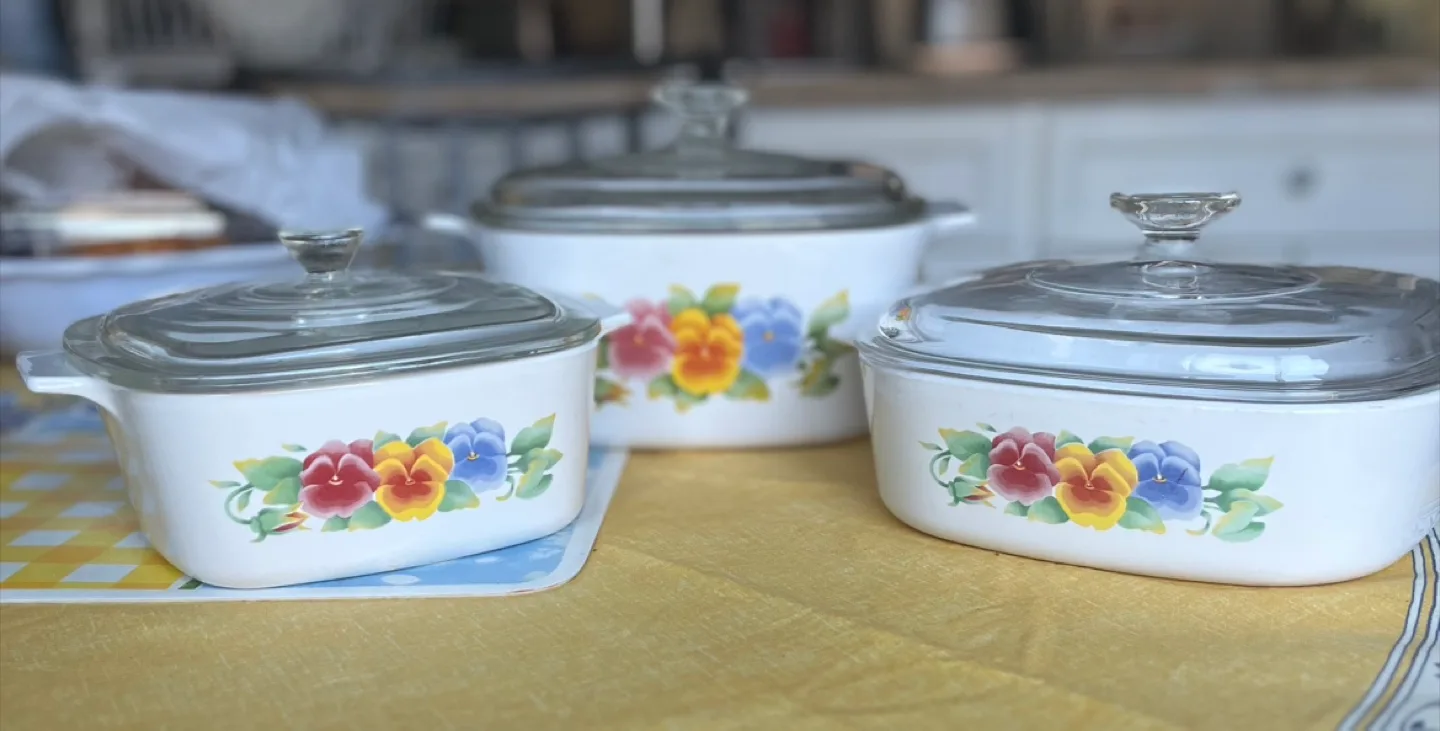Vintage Corning Ware Summer Blush Casseroles thumbnail