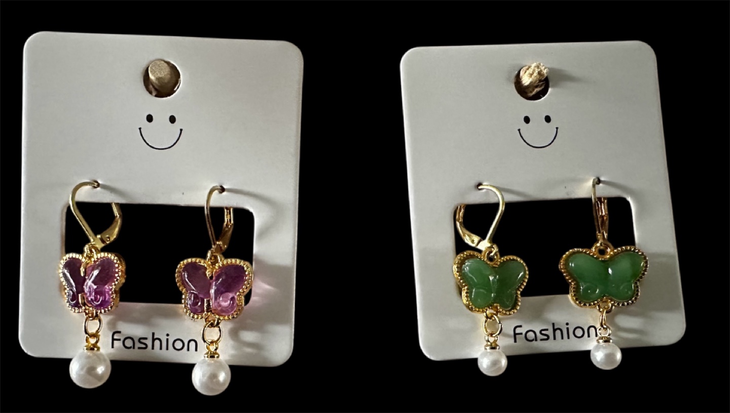 Butterfly Drop Earrings - Four Colours