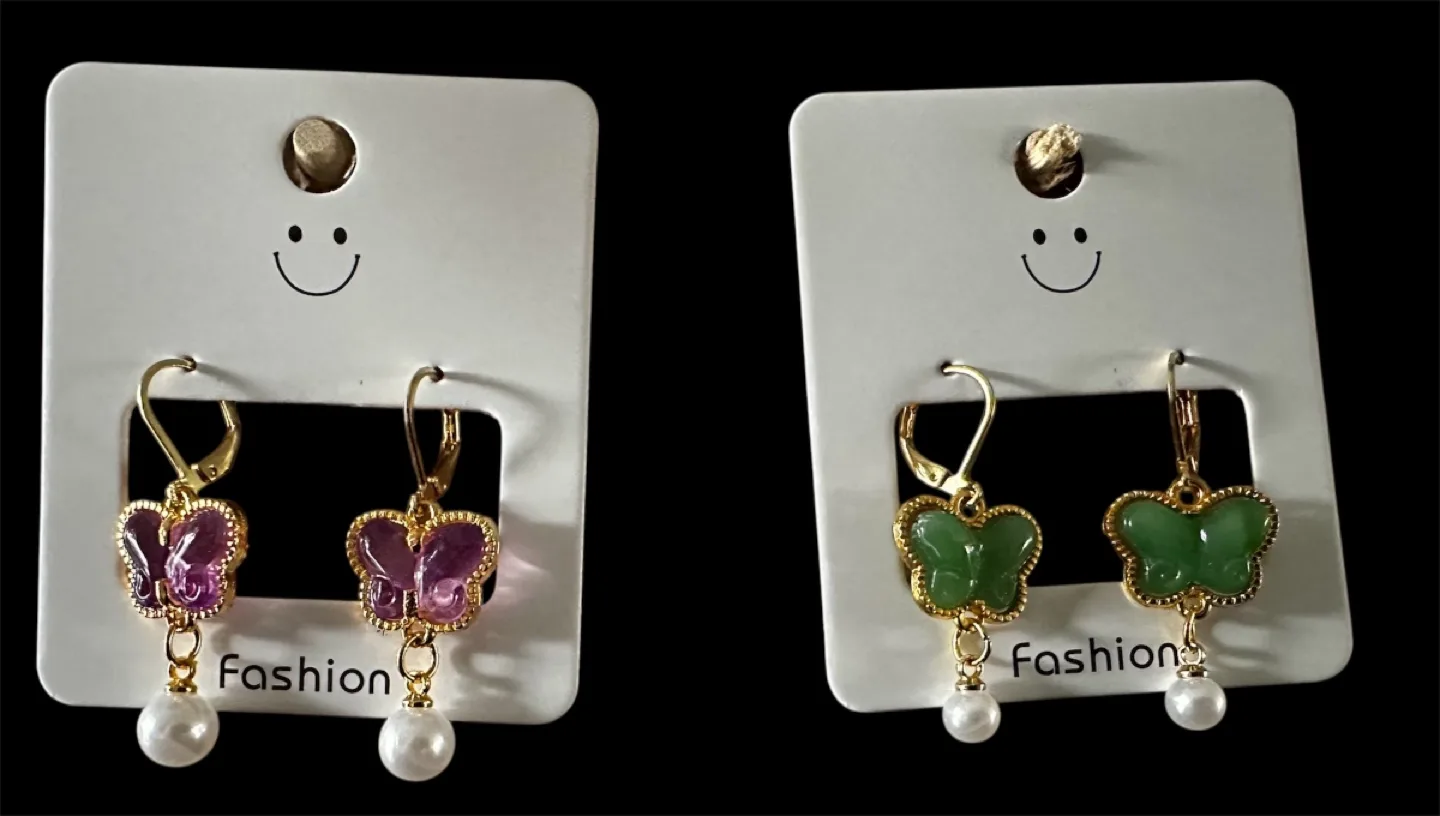 Butterfly Drop Earrings - Four Colours thumbnail