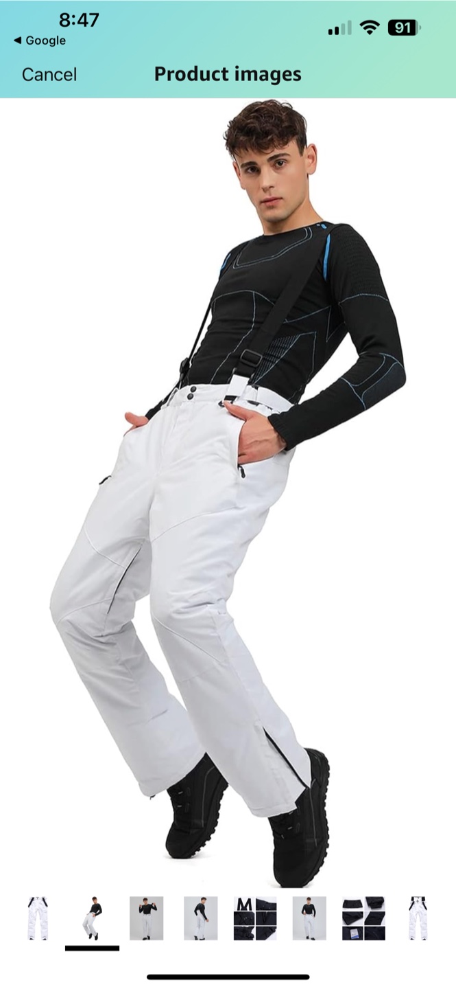 Yeefine White 2XL Snow Pants - New - photo 2