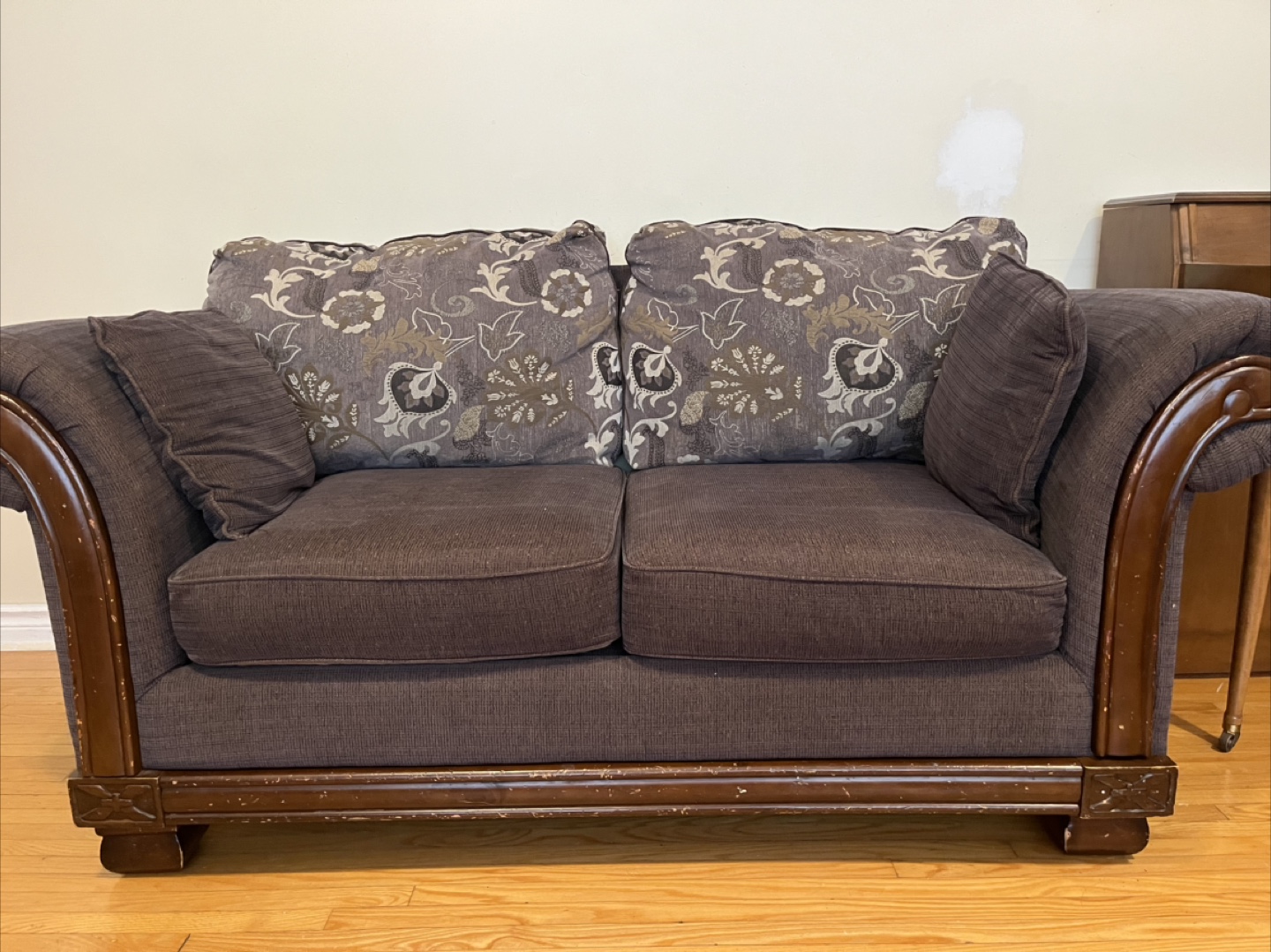 3 pc Sofa set Brown Floral Pattern Sofa and Armchair Set - photo 3