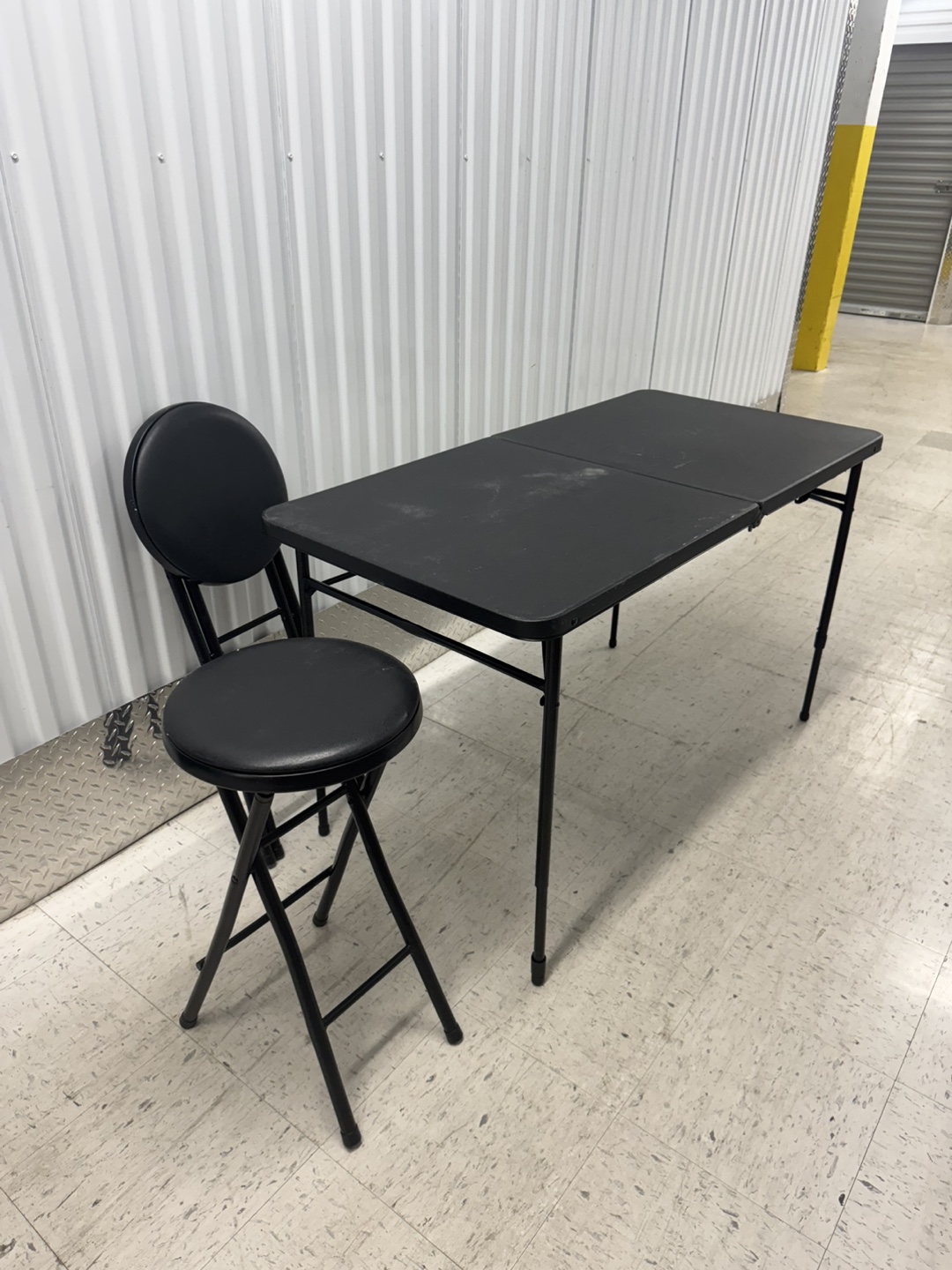 Folding Table and Stool Set - Black - photo 2