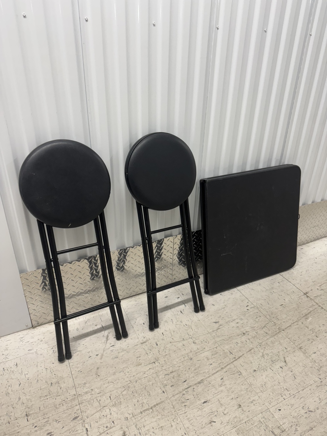 Folding Table and Stool Set - Black - photo 3
