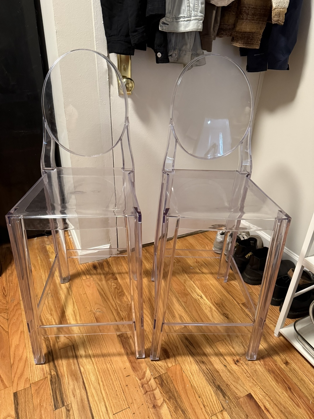 Set of 2 Acrylic Bar Stools - Clear