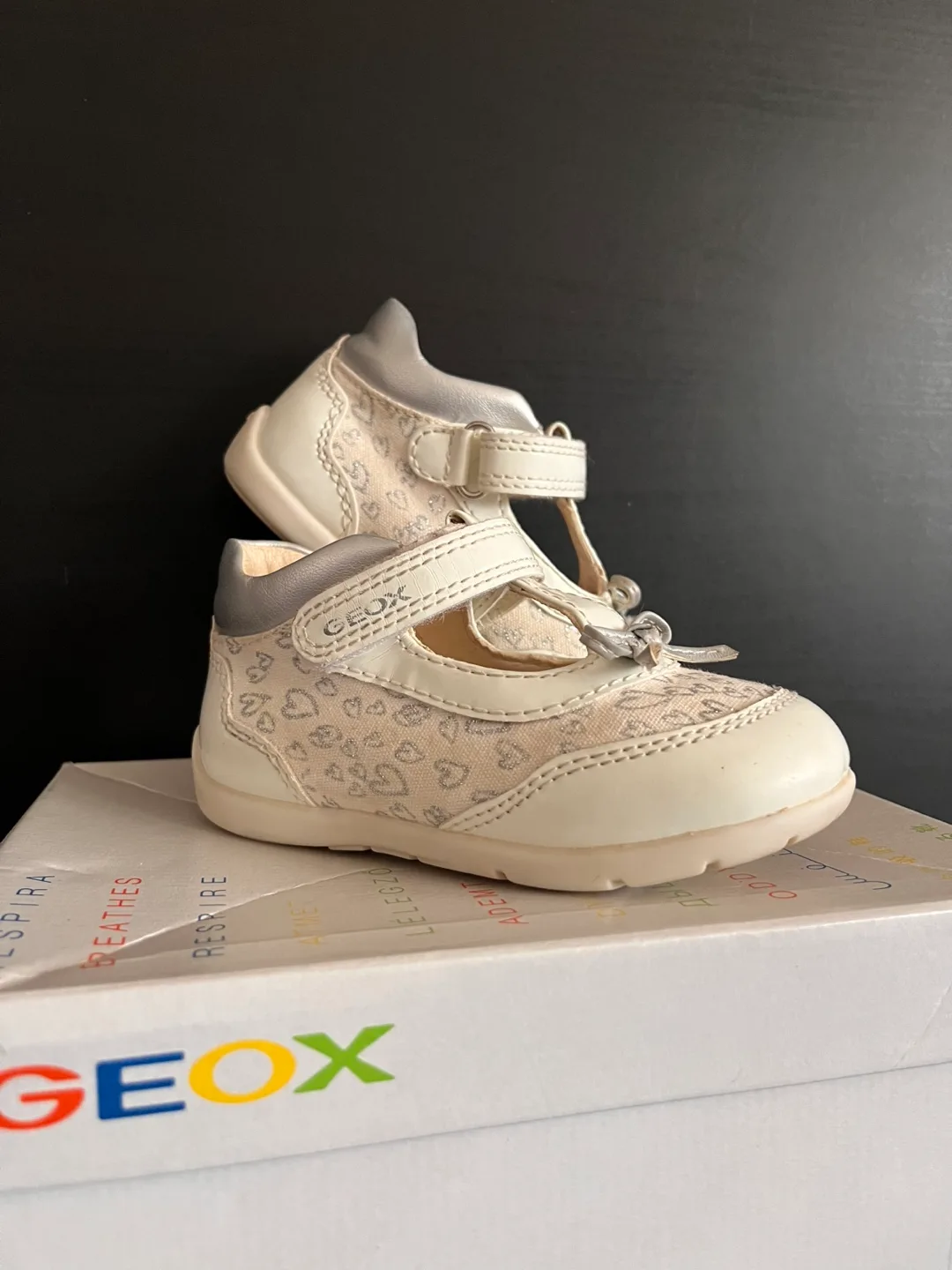 Geox Elthan G. B. White/Silver Shoes - Size 6.5 image indicator(2)