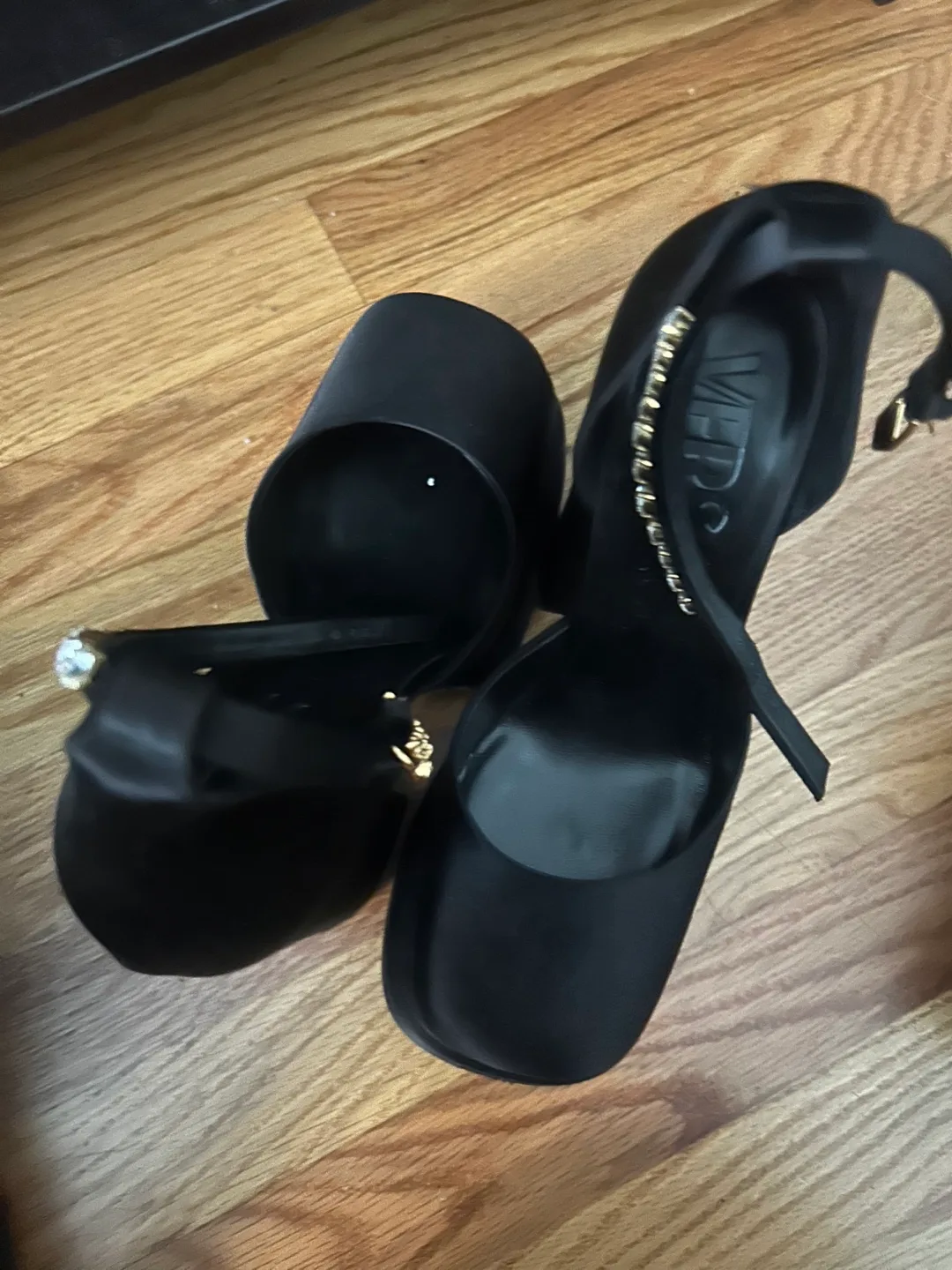 Versace Black Platform Heels thumbnail