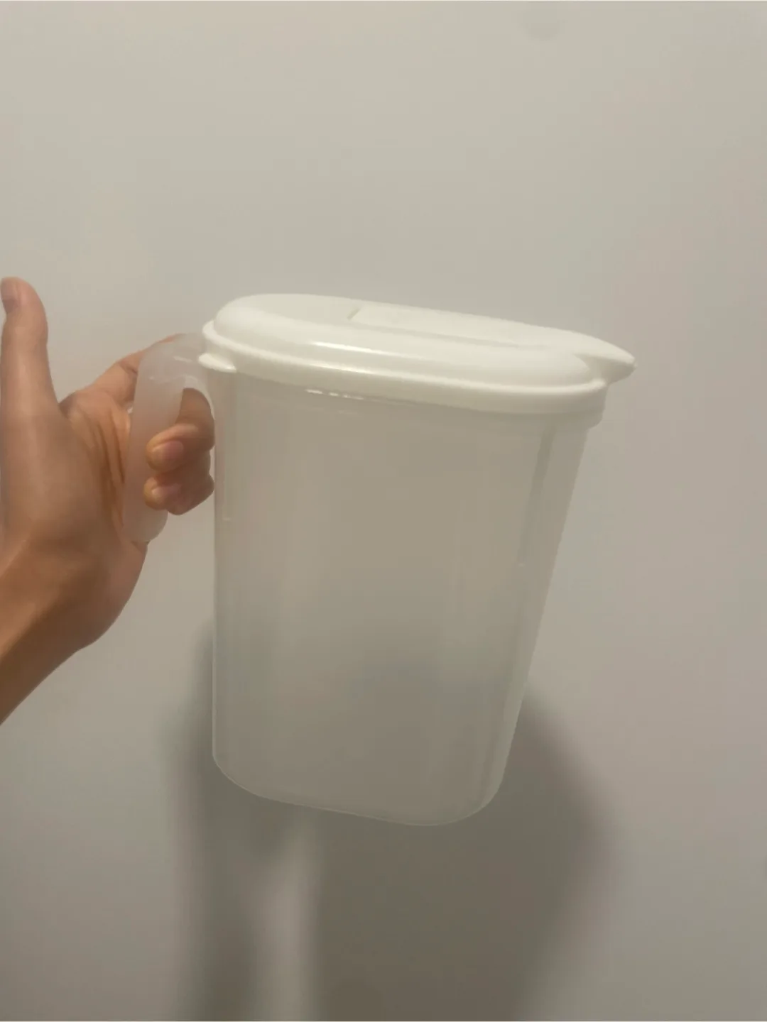 White Plastic Pitcher with Lid made in Japan thumbnail