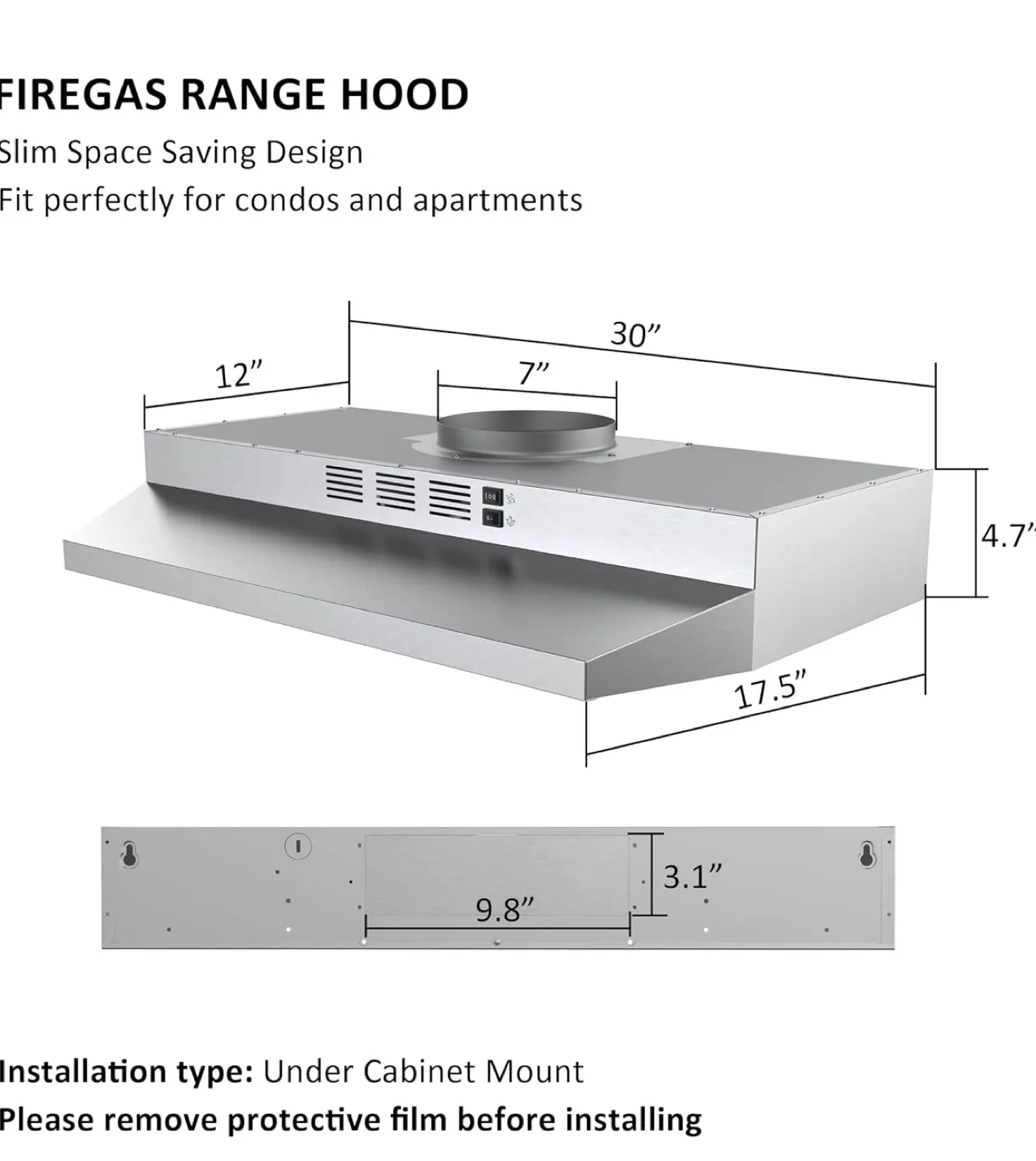 REGA Range Hood, New In Box image indicator(9)