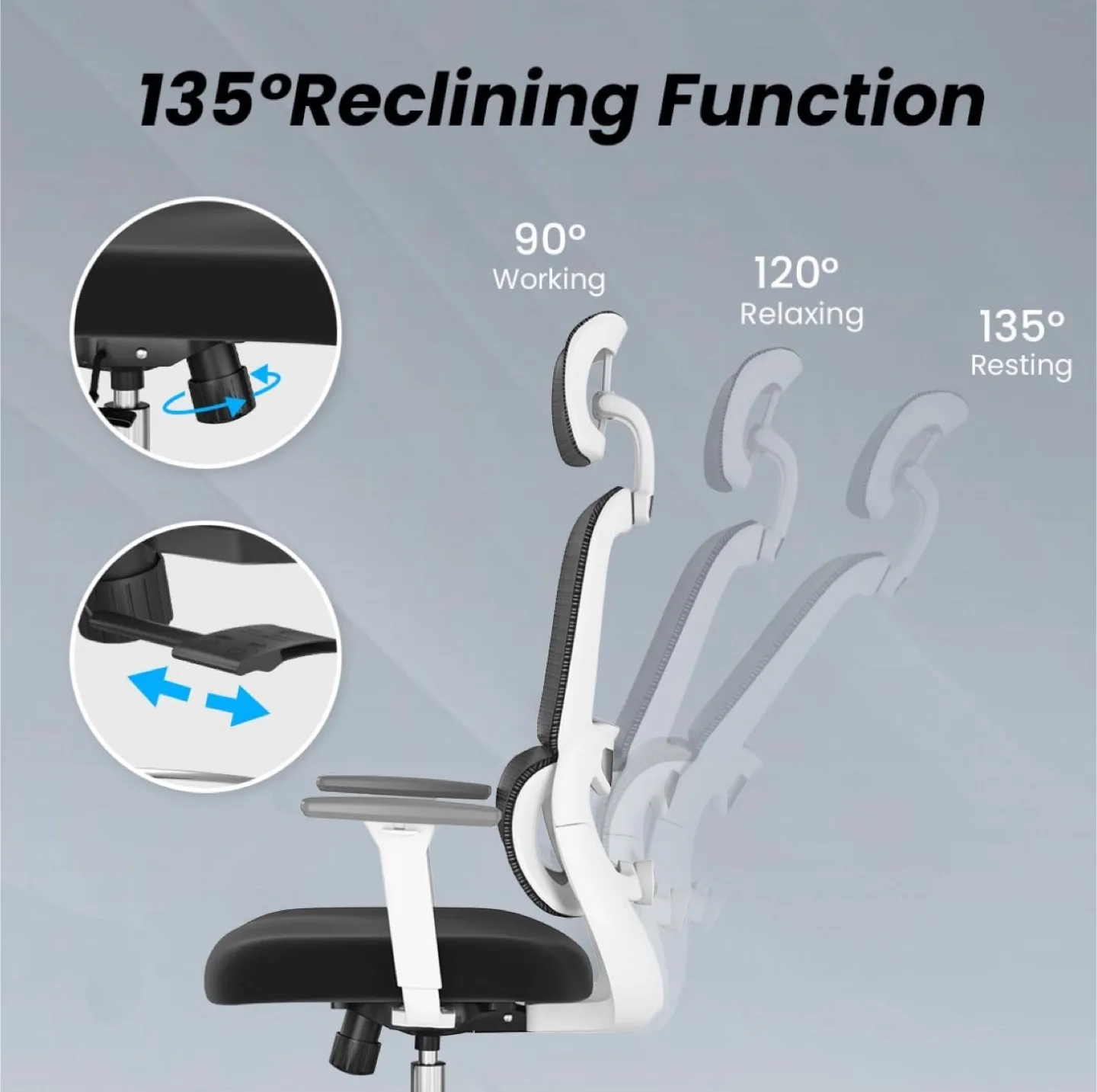 Ergonomic Office Chair - Black Mesh image indicator(7)