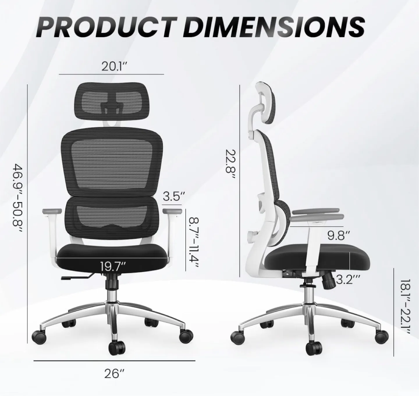 Ergonomic Office Chair - Black Mesh image indicator(3)