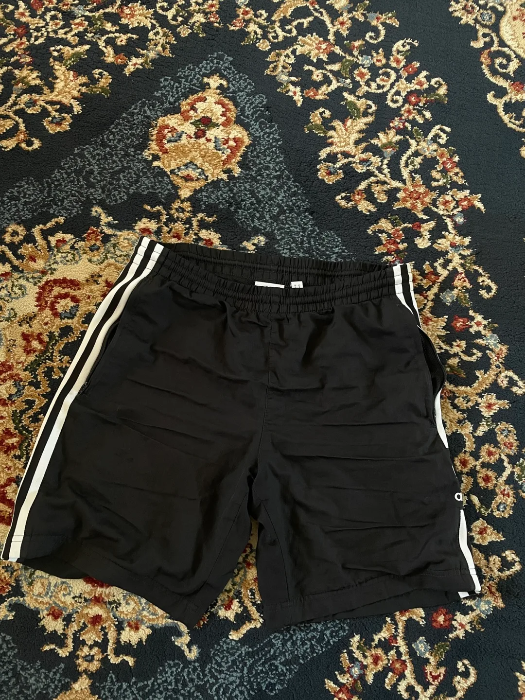 Adidas Black 3-Stripes Shorts - Size S