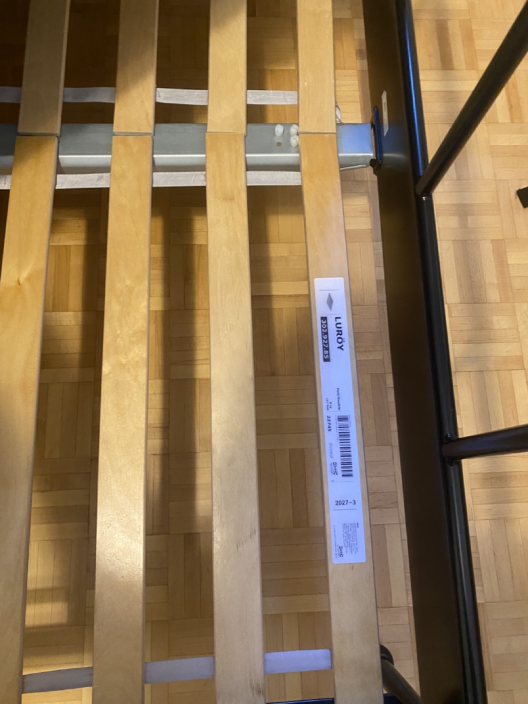 IKEA Black Metal Bed Frame - Luroy Slats - photo 2