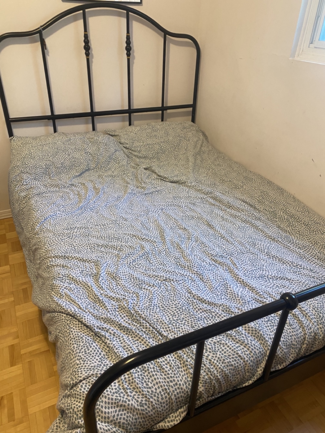 IKEA Black Metal Bed Frame - Luroy Slats