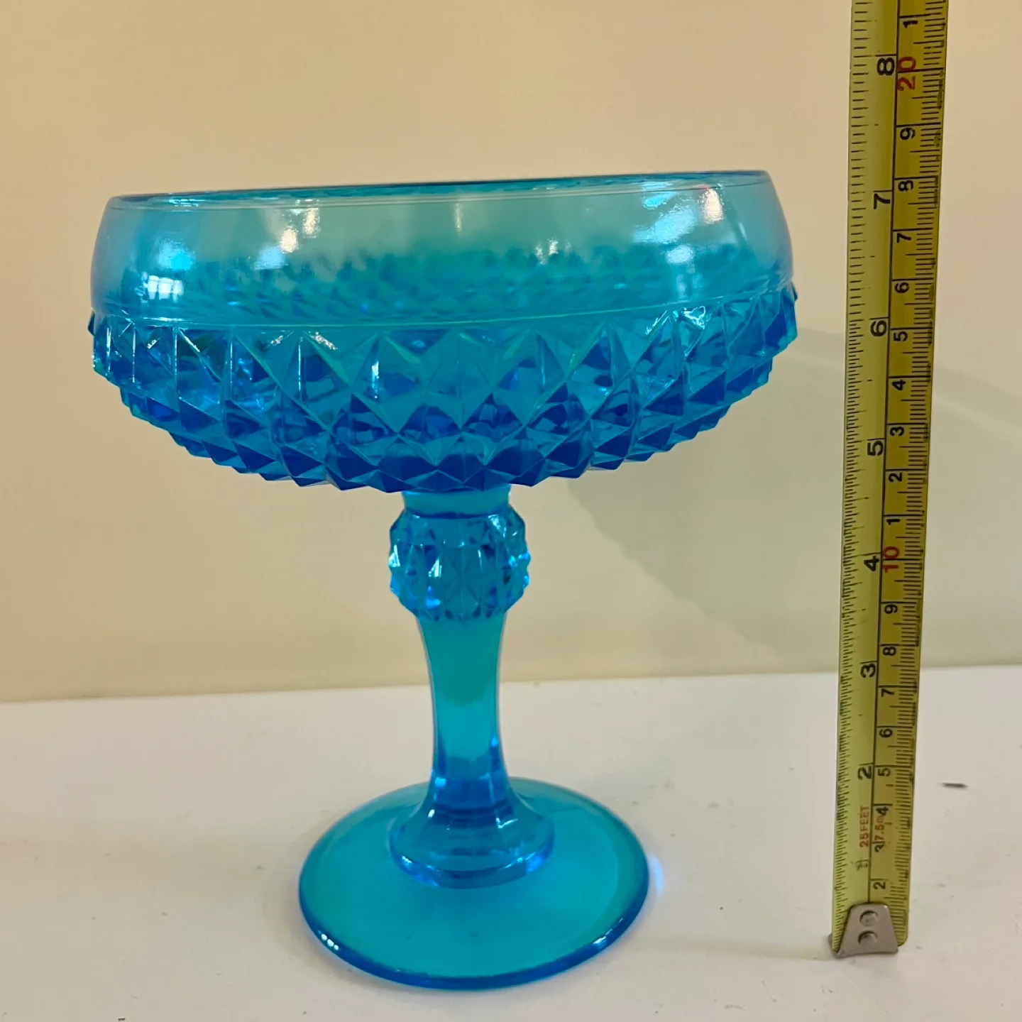 Indiana Glass Blue Diamond Point Bowl image indicator(4)