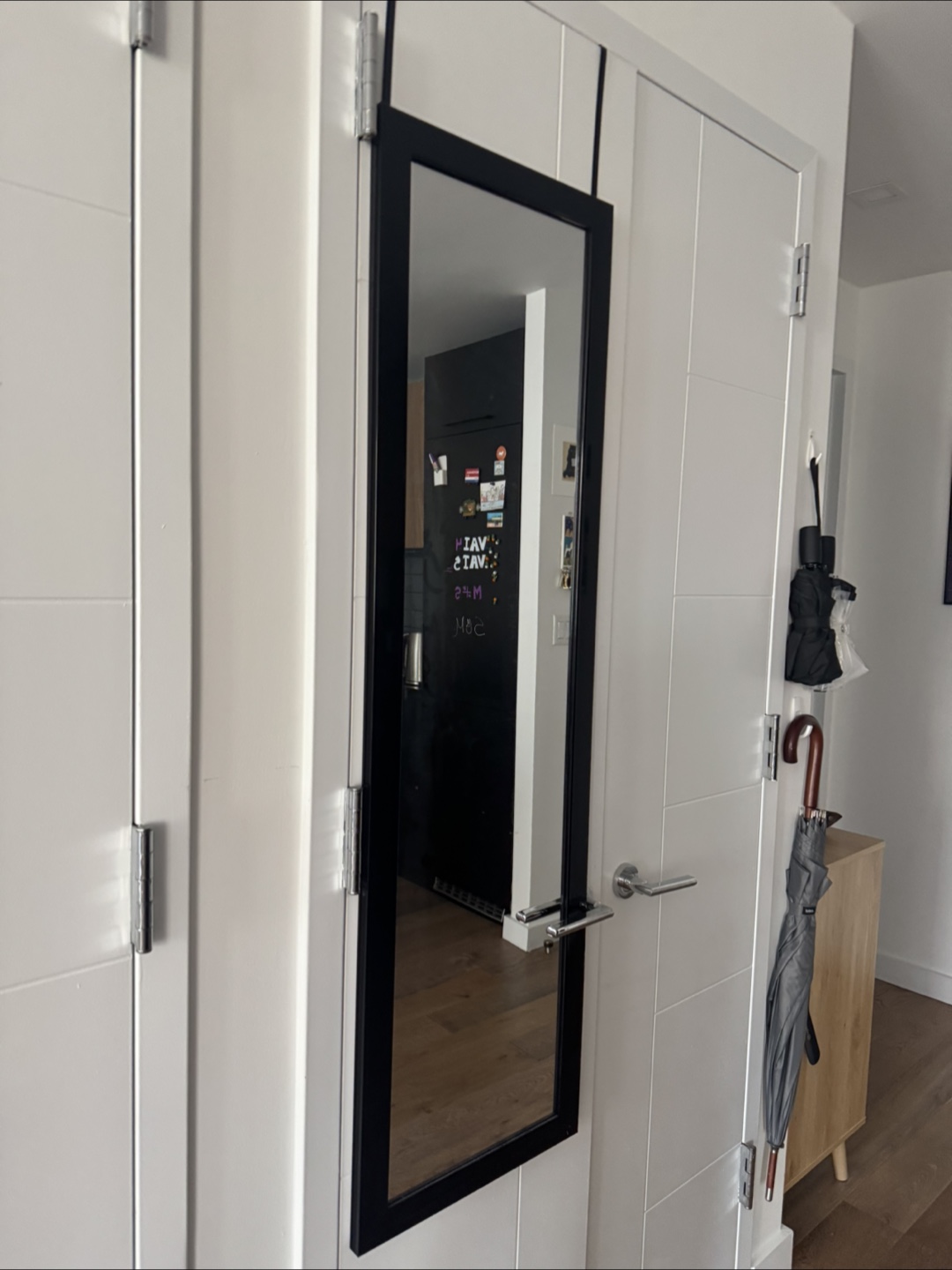 Over-the-Door Mirror with Black Frame