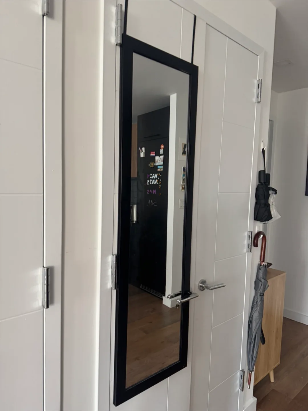 Over-the-Door Mirror with Black Frame