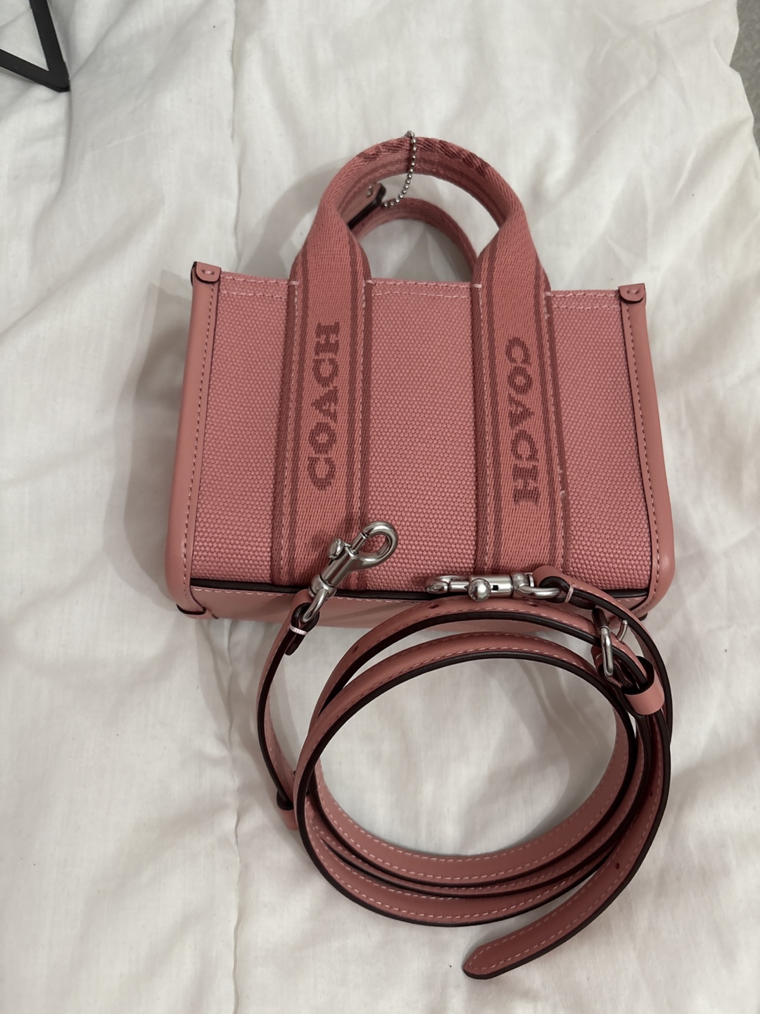 Coach Pink Canvas Tote Bag with Strap - photo 3