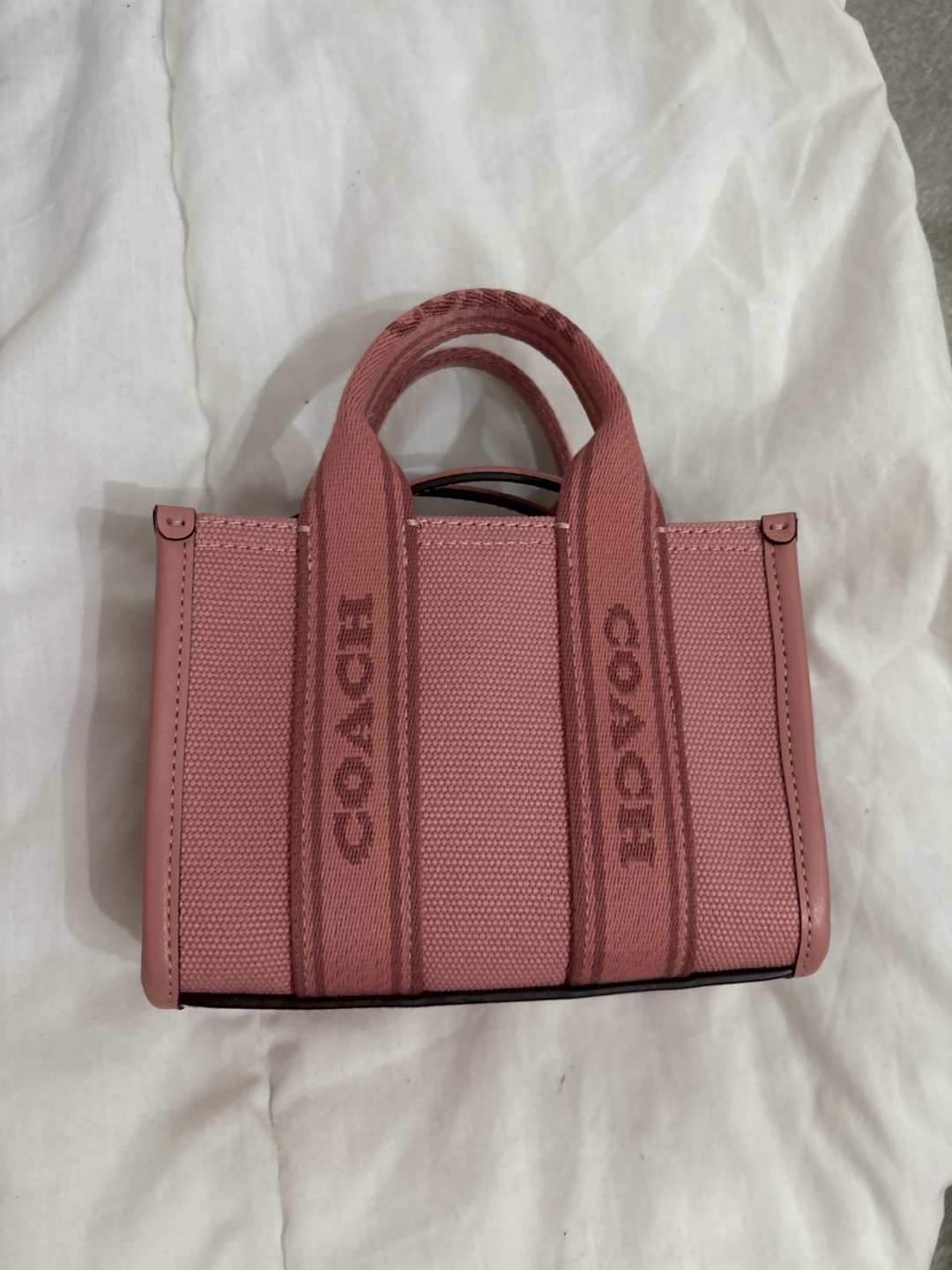 Coach Pink Canvas Tote Bag with Strap - photo 2