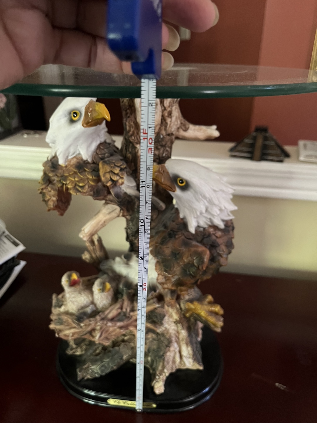 Eagle Sculpture Glass Accent Table - photo 4