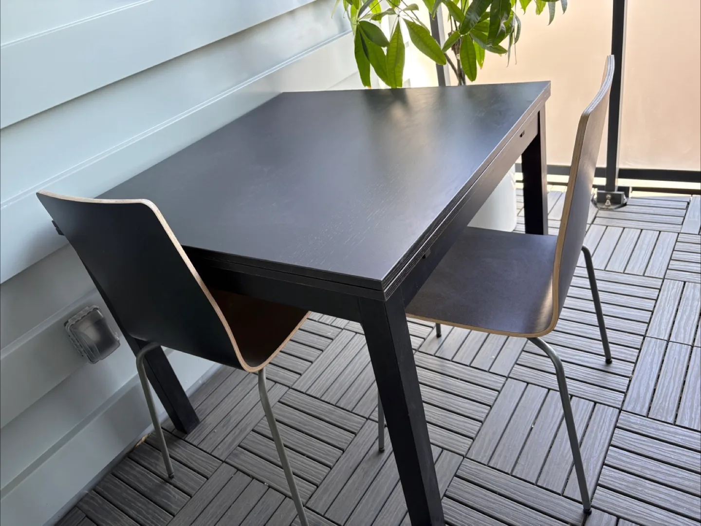 Extendable Dining Table + 2 Chairs thumbnail