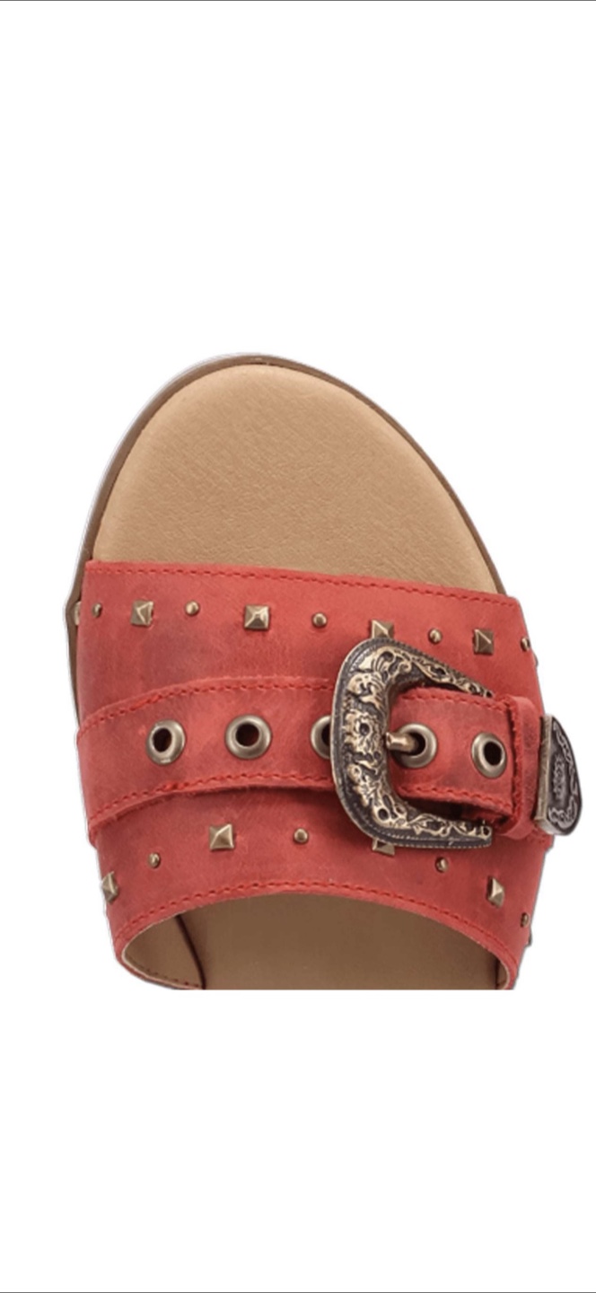 Women's Red Sandals leather - photo 2