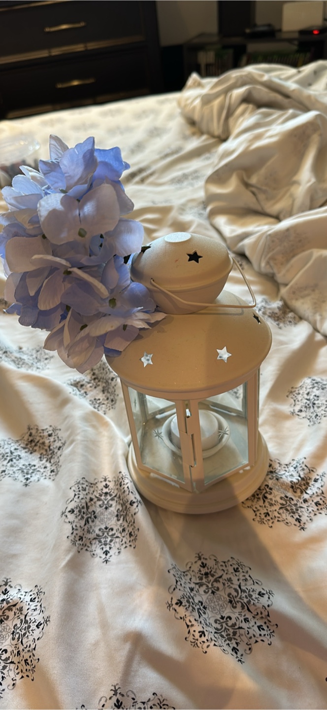 Decorative White Metal Lantern