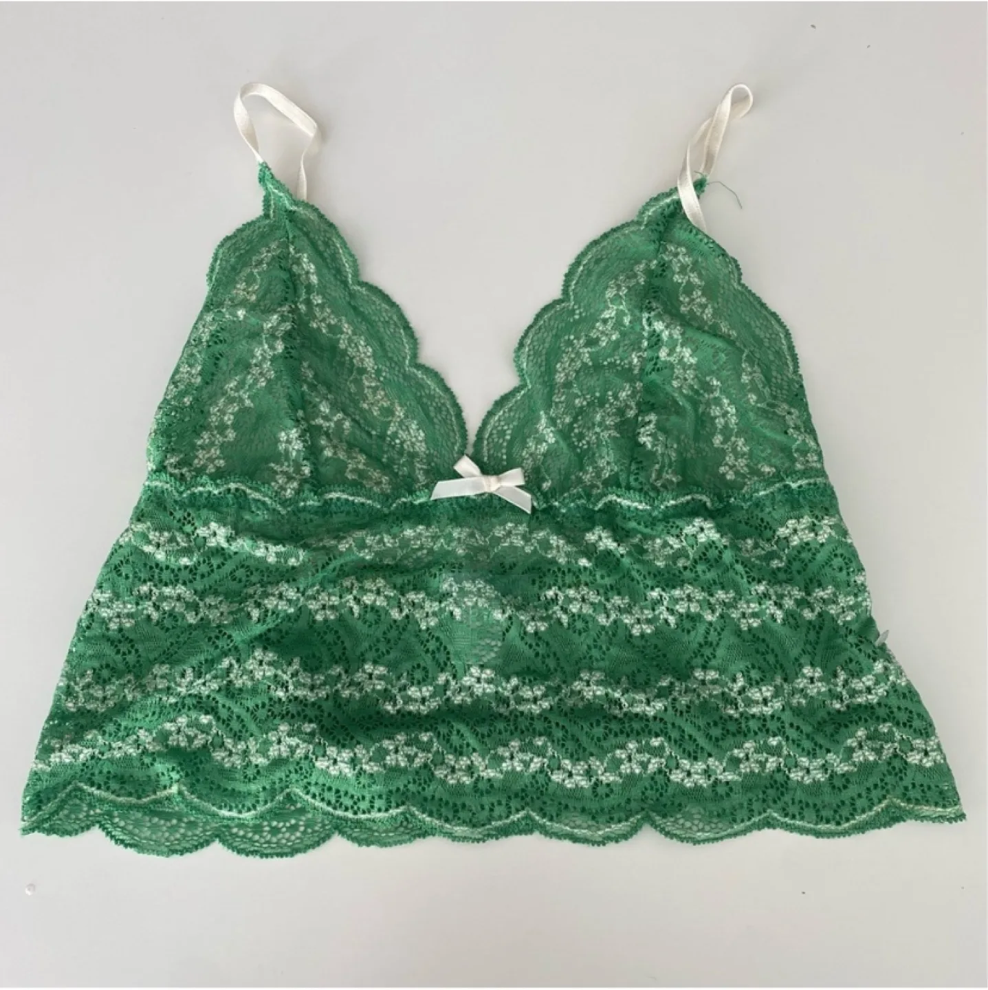 EBERJEY Green Lace Bralette Crop Cami Top image indicator(2)