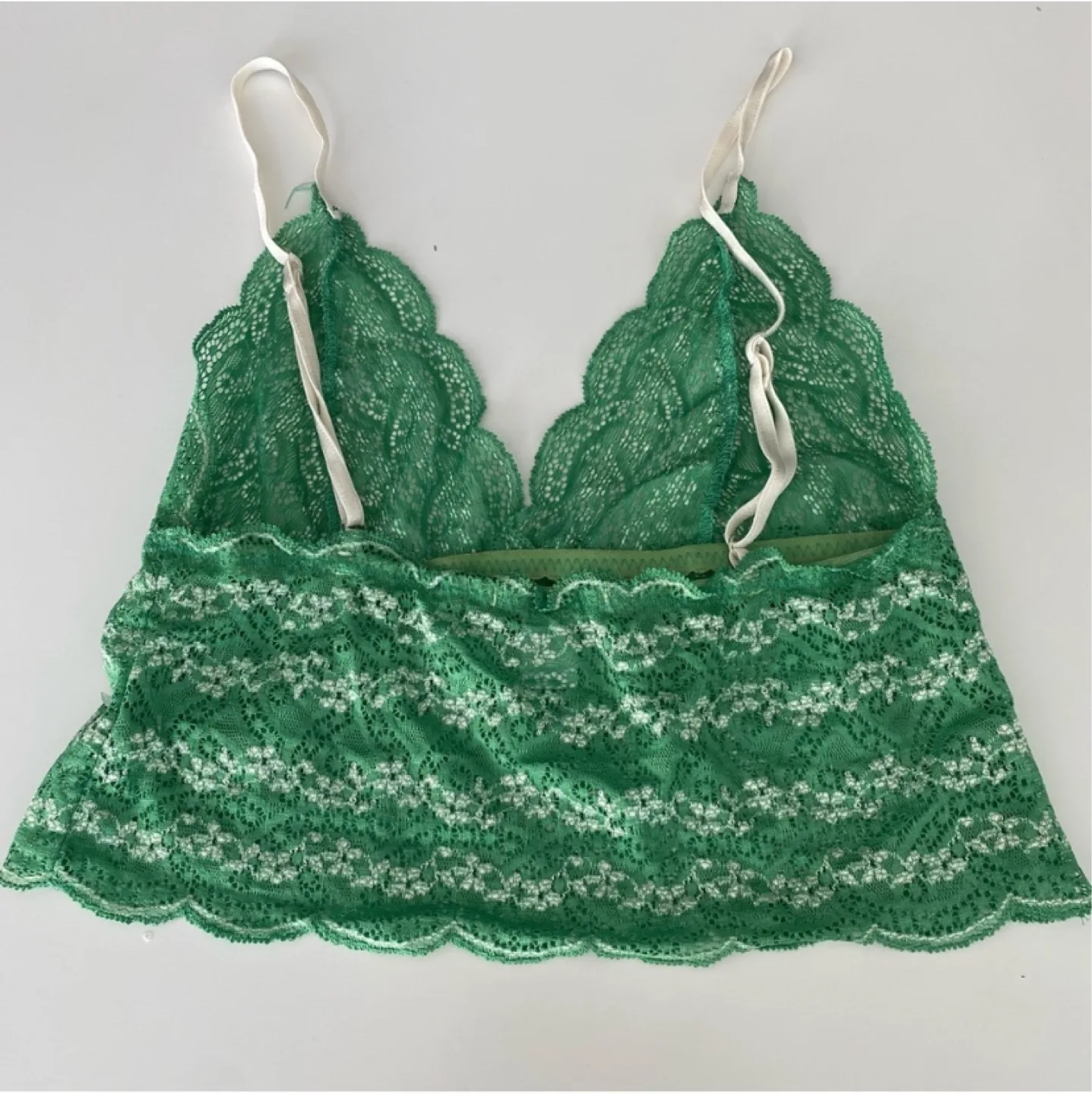 EBERJEY Green Lace Bralette Crop Cami Top image indicator(3)