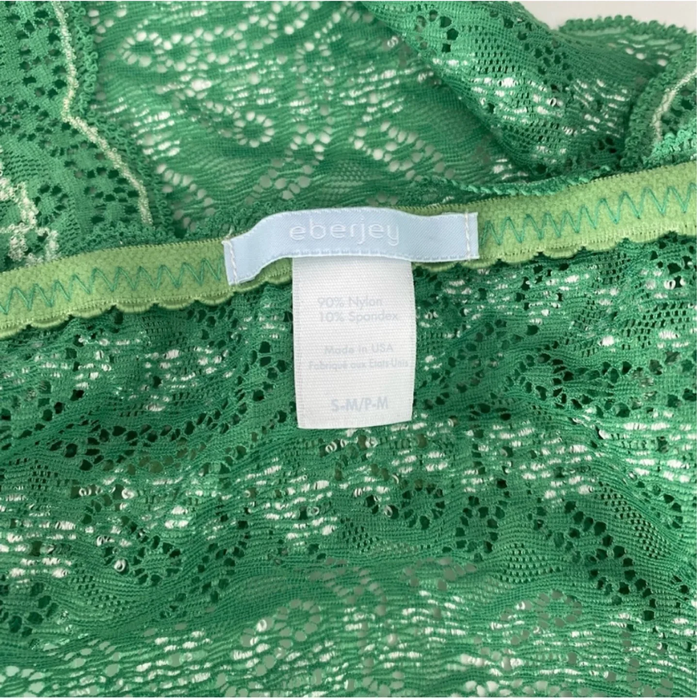 EBERJEY Green Lace Bralette Crop Cami Top image indicator(4)