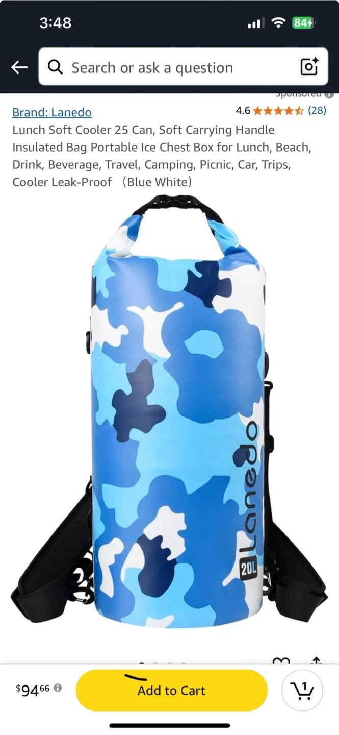 Lanedo 20L Waterproof Cooler Bag - Blue Camo thumbnail
