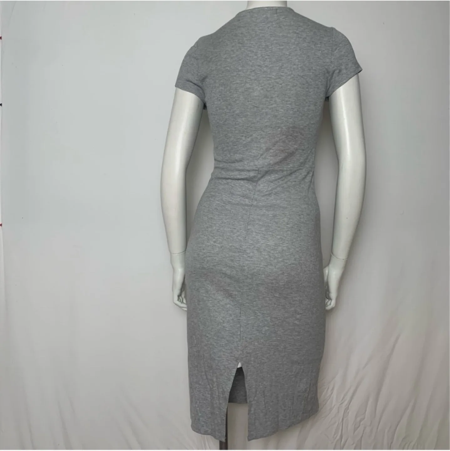 Grey O-Ring Zipper Midi Dress Medium image indicator(3)