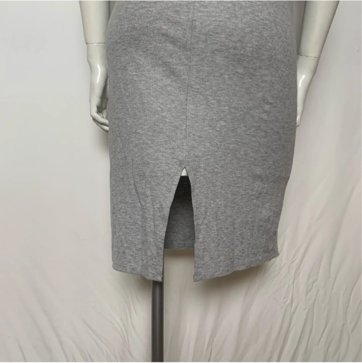 Grey O-Ring Zipper Midi Dress Medium image indicator(4)