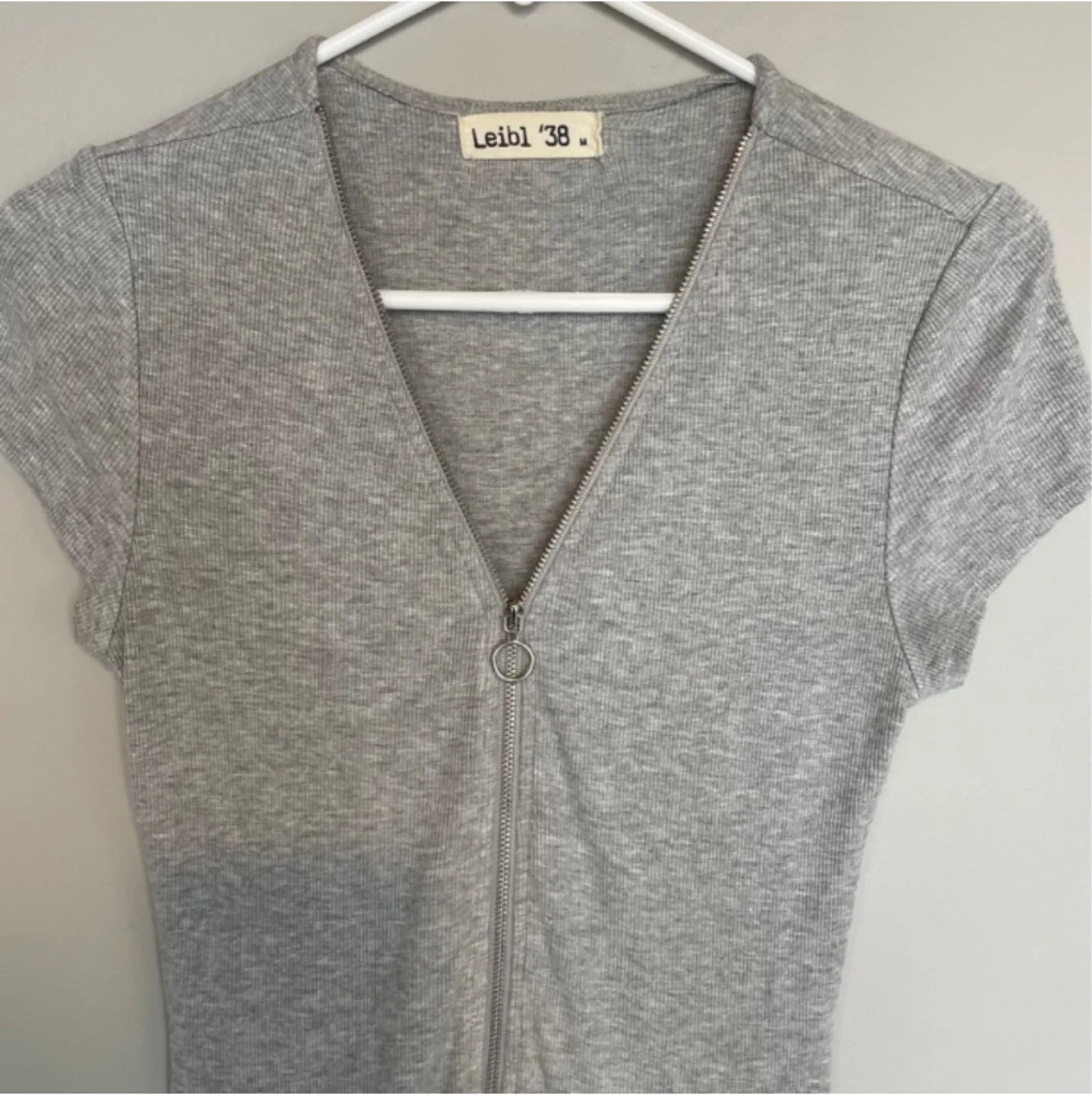 Grey O-Ring Zipper Midi Dress Medium image indicator(5)