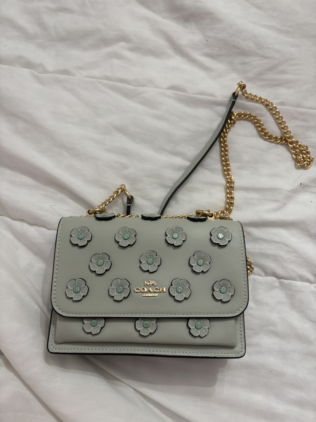 Coach Flower Appliqué Leather Crossbody Bag