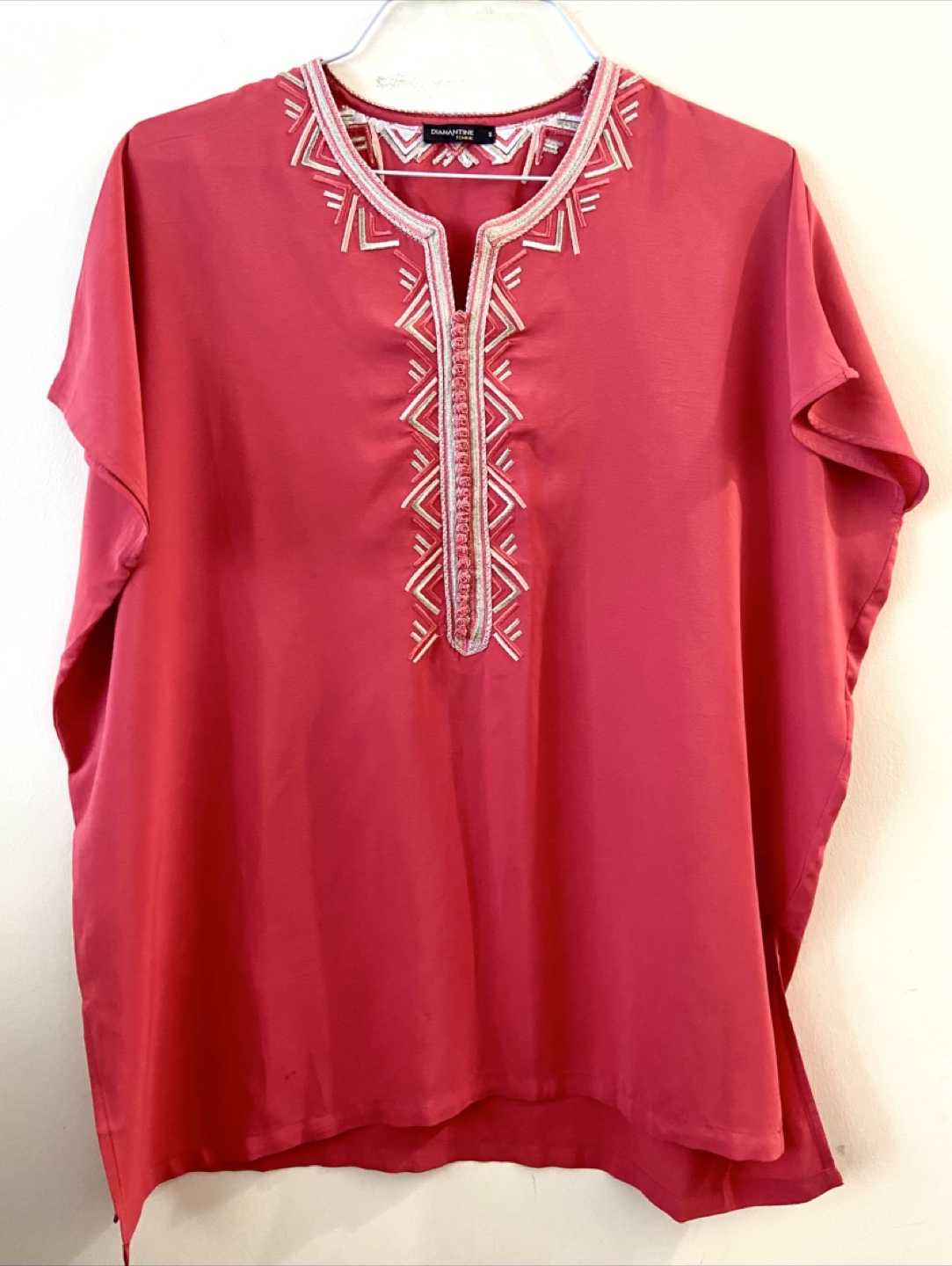 Moroccan traditional Top - Coral, Size M
