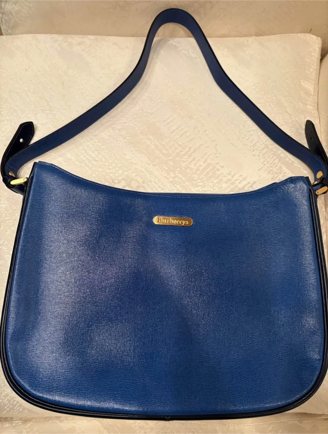 Burberry Blue Leather Shoulder Bag thumbnail