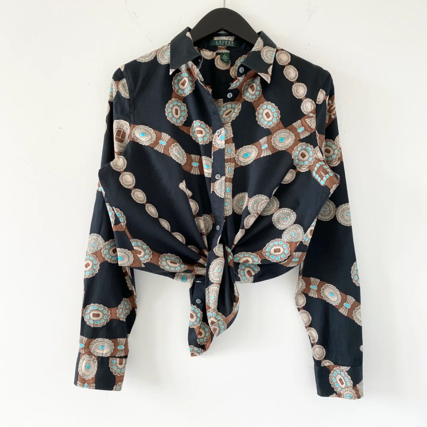 Ralph Lauren 100% Cotton Button-Up Shirt w/ Belt Print image indicator(3)