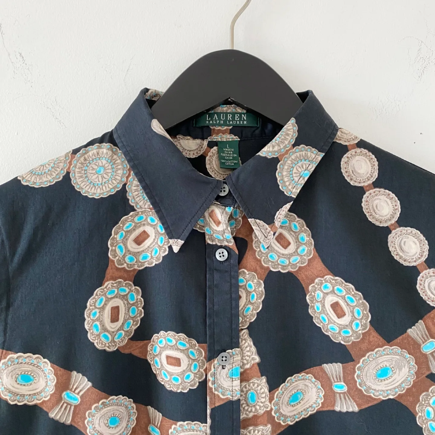 Ralph Lauren 100% Cotton Button-Up Shirt w/ Belt Print image indicator(4)