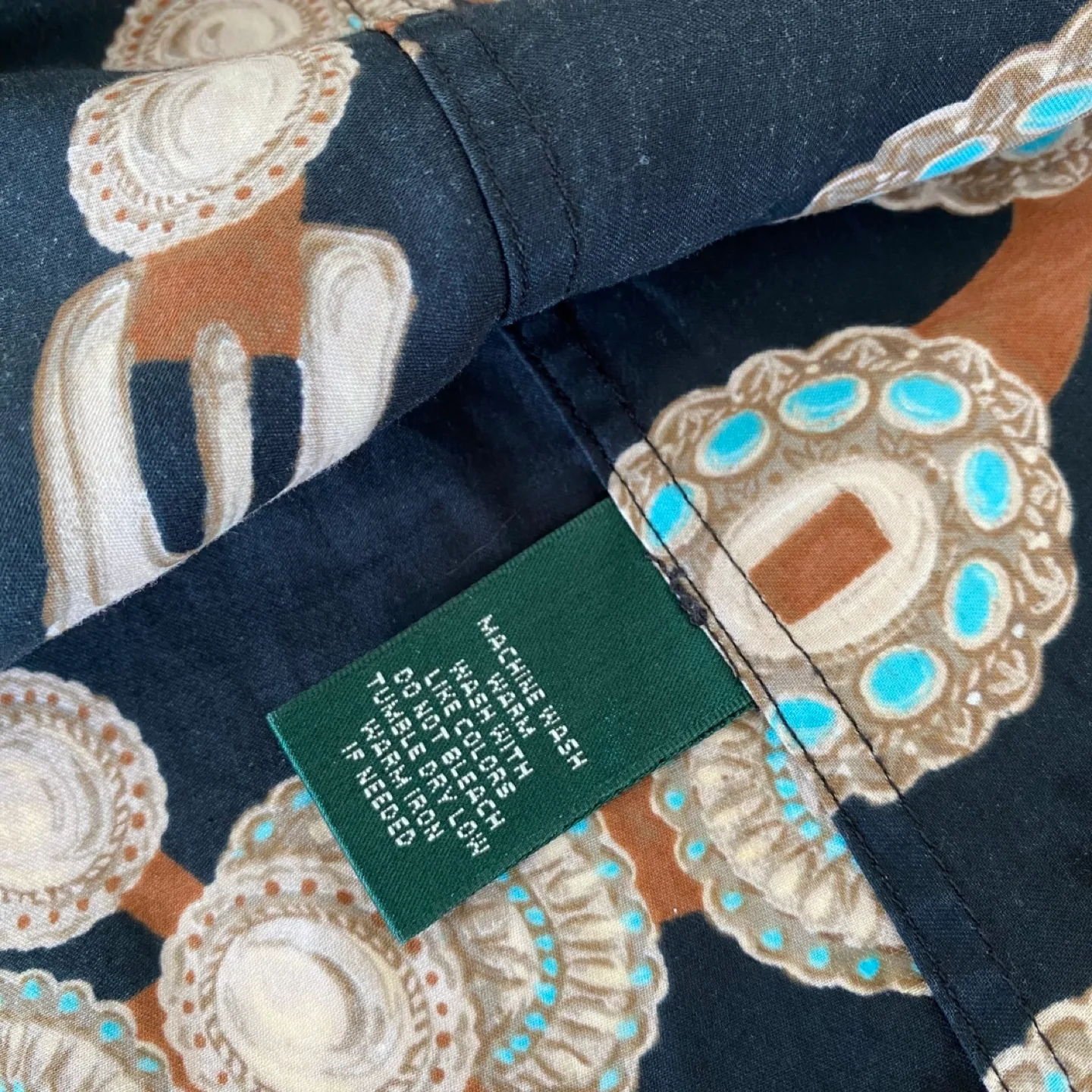 Ralph Lauren 100% Cotton Button-Up Shirt w/ Belt Print image indicator(8)