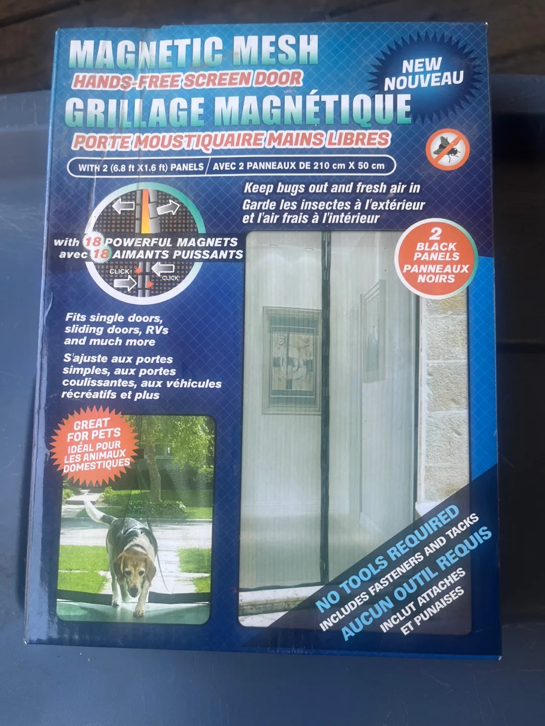 Magnetic Mesh Hands-Free Screen Door 210cm x 50cm thumbnail