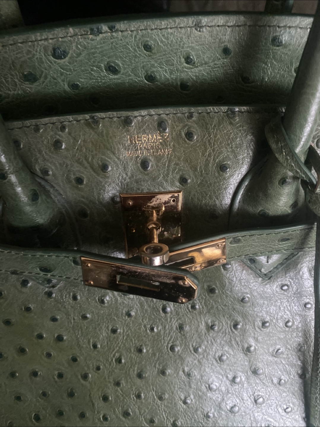 Hermes Birkin Bag Knockoff Green Ostrich Leather Handbag - photo 5